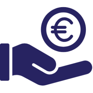 main qui tient le logo euro